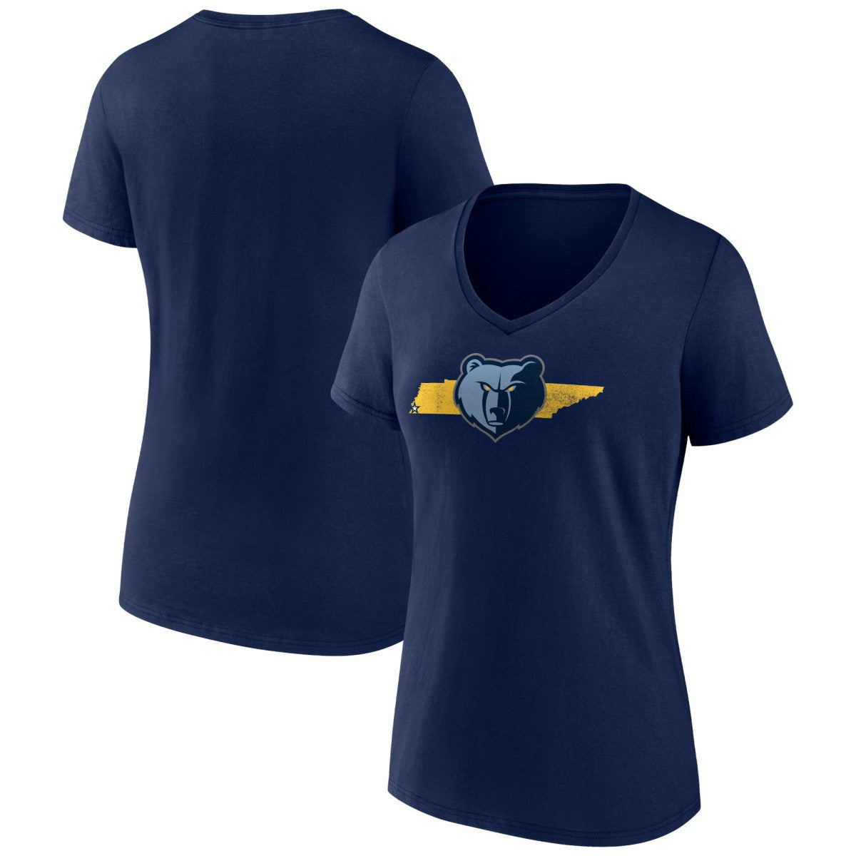NBA - Memphis Grizzlies Women's Announcer V-Neck T-Shirt - Navy