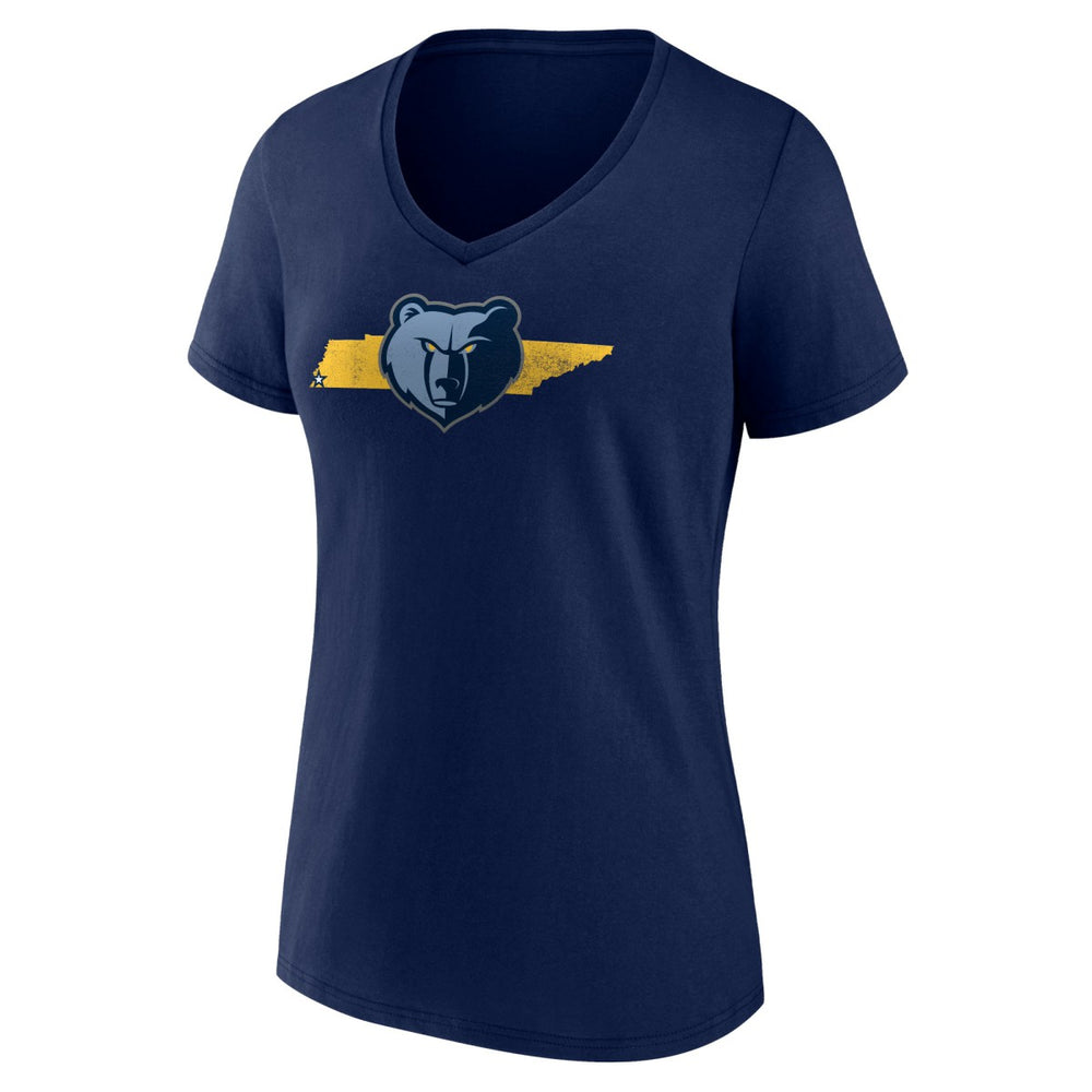 NBA - Memphis Grizzlies Women's Announcer V-Neck T-Shirt - Navy