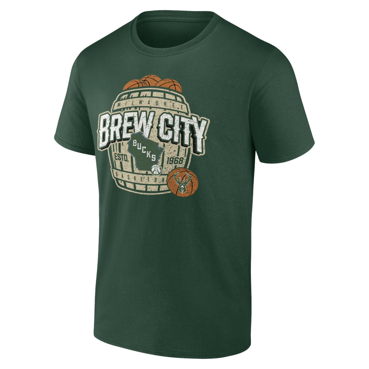 NBA - Milwaukee Bucks Announcer T-Shirt - Hunter Green