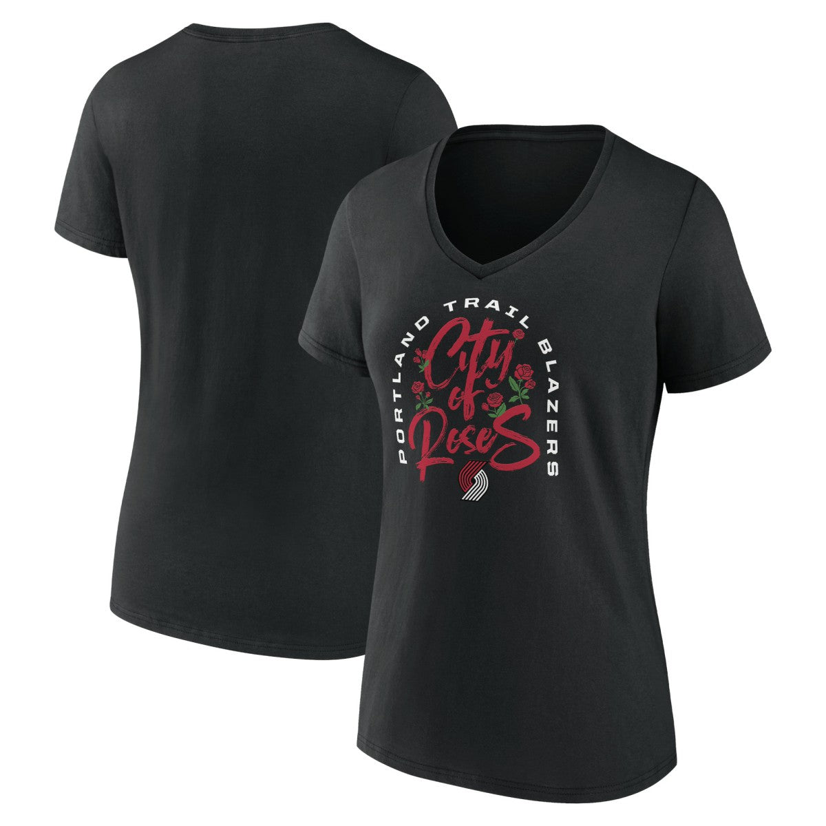 NBA - Portland Trail Blazers Women's Huddle V-Neck T-Shirt - Black