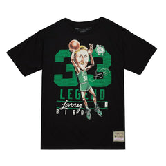Mitchell & Ness - Larry Bird Boston Celtics Hardwood Classics Caricature T-Shirt - Black