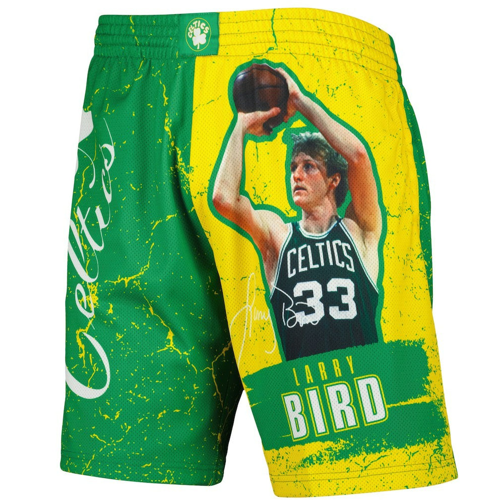 Mitchell & Ness - Larry Bird Boston Celtics Hardwood Classics Player Burst Shorts - Kelly Green