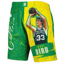 Mitchell & Ness - Larry Bird Boston Celtics Hardwood Classics Player Burst Shorts - Kelly Green
