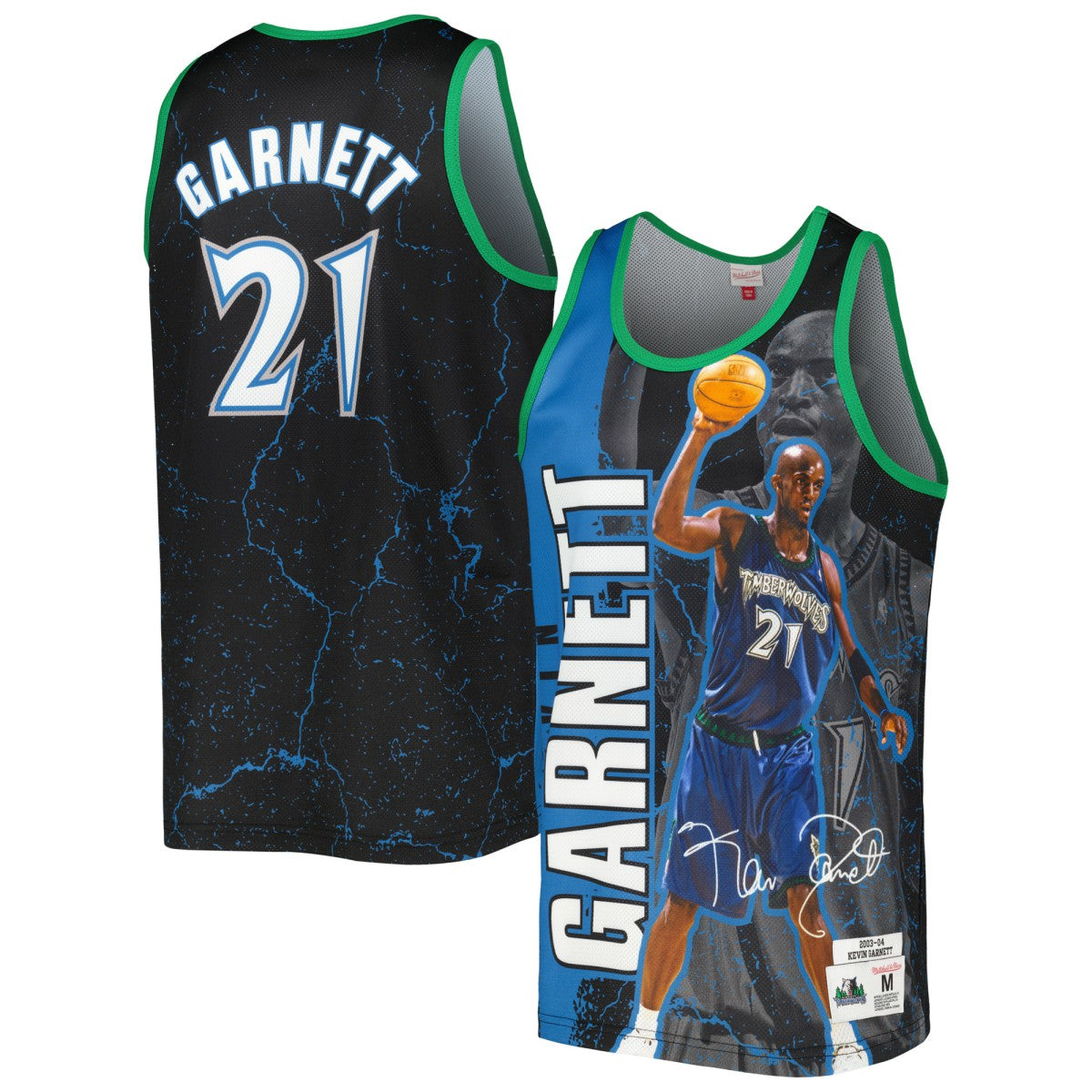 Mitchell & Ness - Kevin Garnett Minnesota Timberwolves 2003-04 Hardwood Classics Player Burst Tank Top - Black