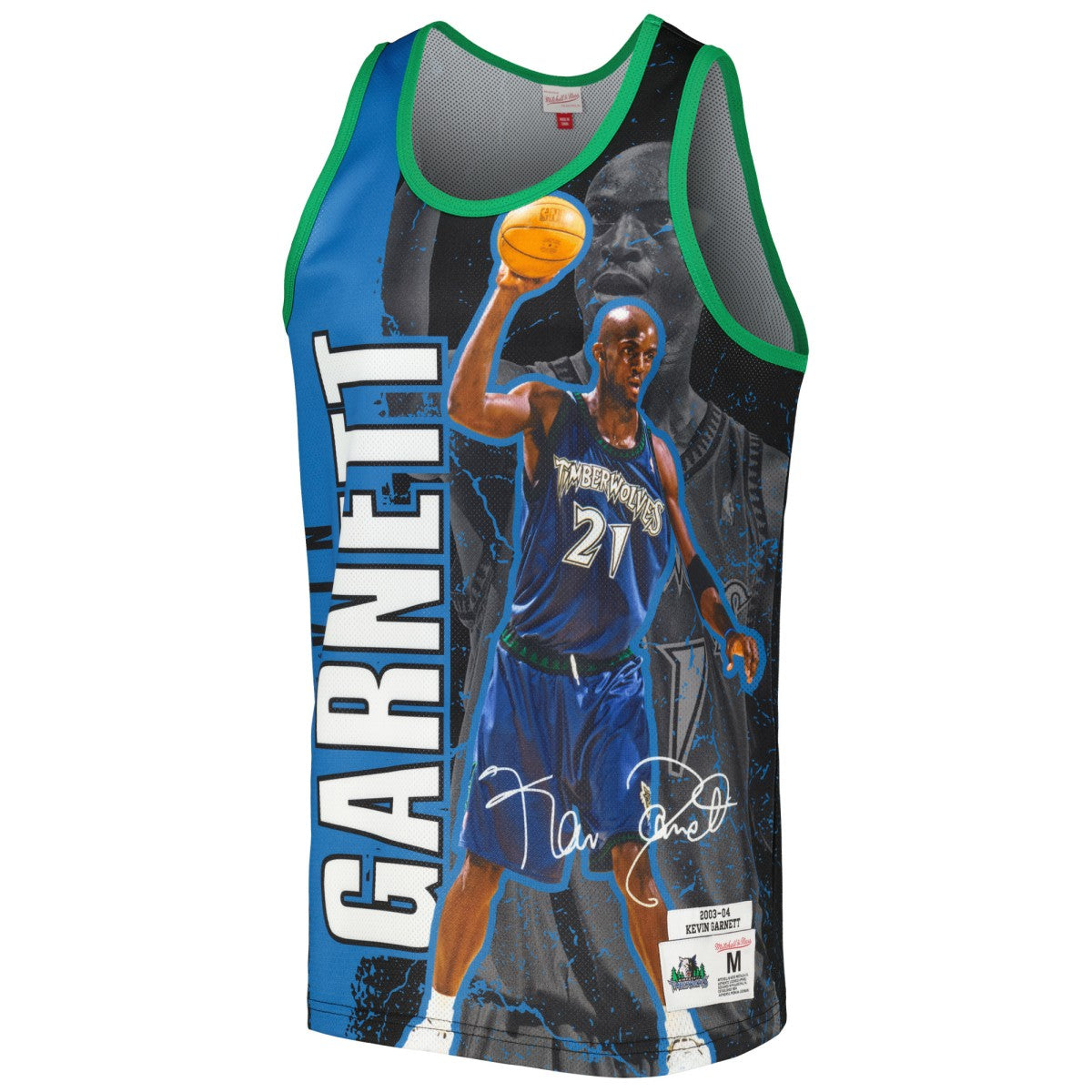 Mitchell & Ness - Kevin Garnett Minnesota Timberwolves 2003-04 Hardwood Classics Player Burst Tank Top - Black