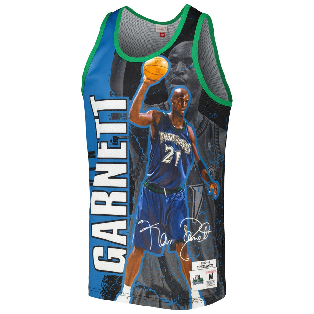 Mitchell & Ness - Kevin Garnett Minnesota Timberwolves 2003-04 Hardwood Classics Player Burst Tank Top - Black