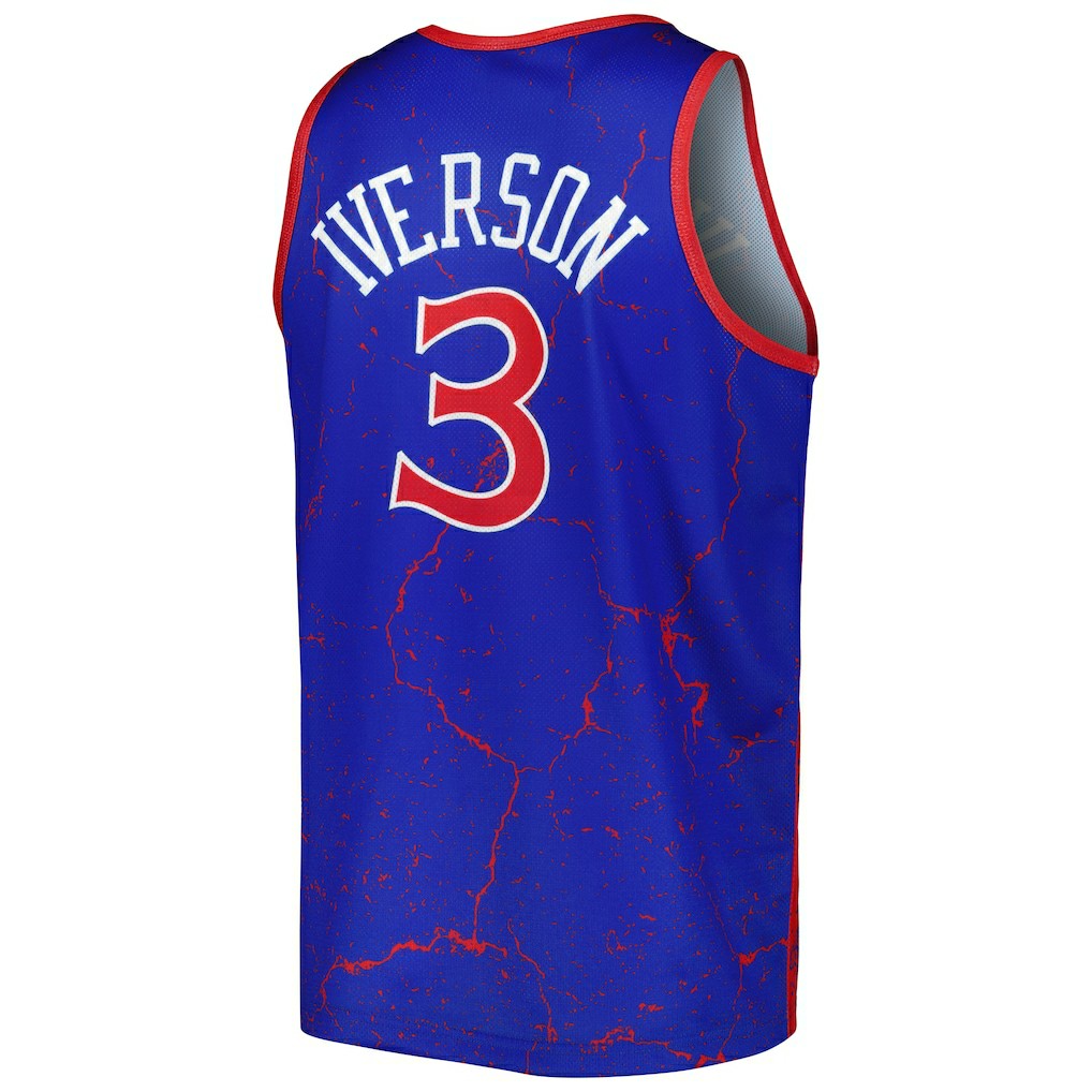 Mitchell & Ness - Allen Iverson Philadelphia 76ers 1996-97 Hardwood Classics Player Burst Tank Top - Royal