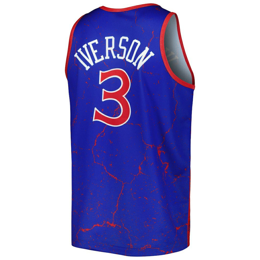 Mitchell & Ness - Allen Iverson Philadelphia 76ers 1996-97 Hardwood Classics Player Burst Tank Top - Royal