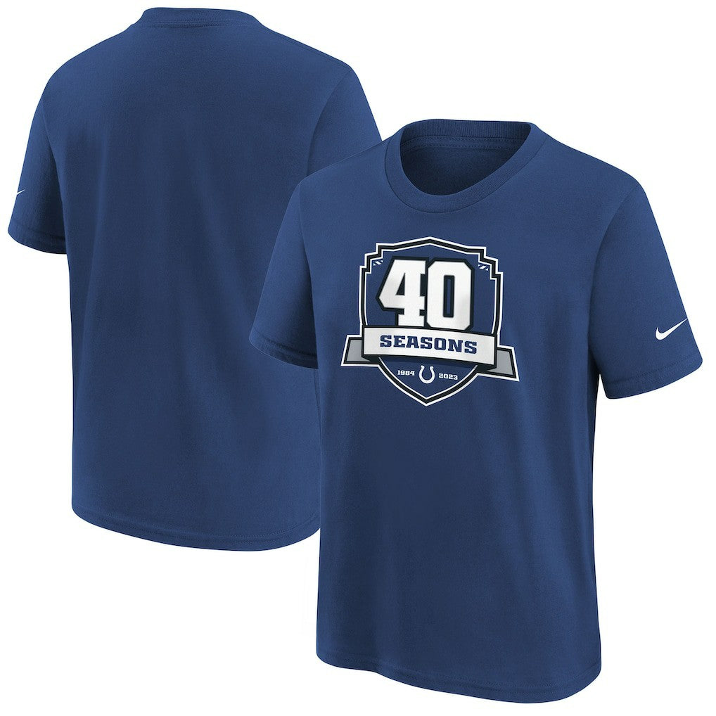 Indianapolis Colts Youth 40th Anniversary T-Shirt Blue - Nike