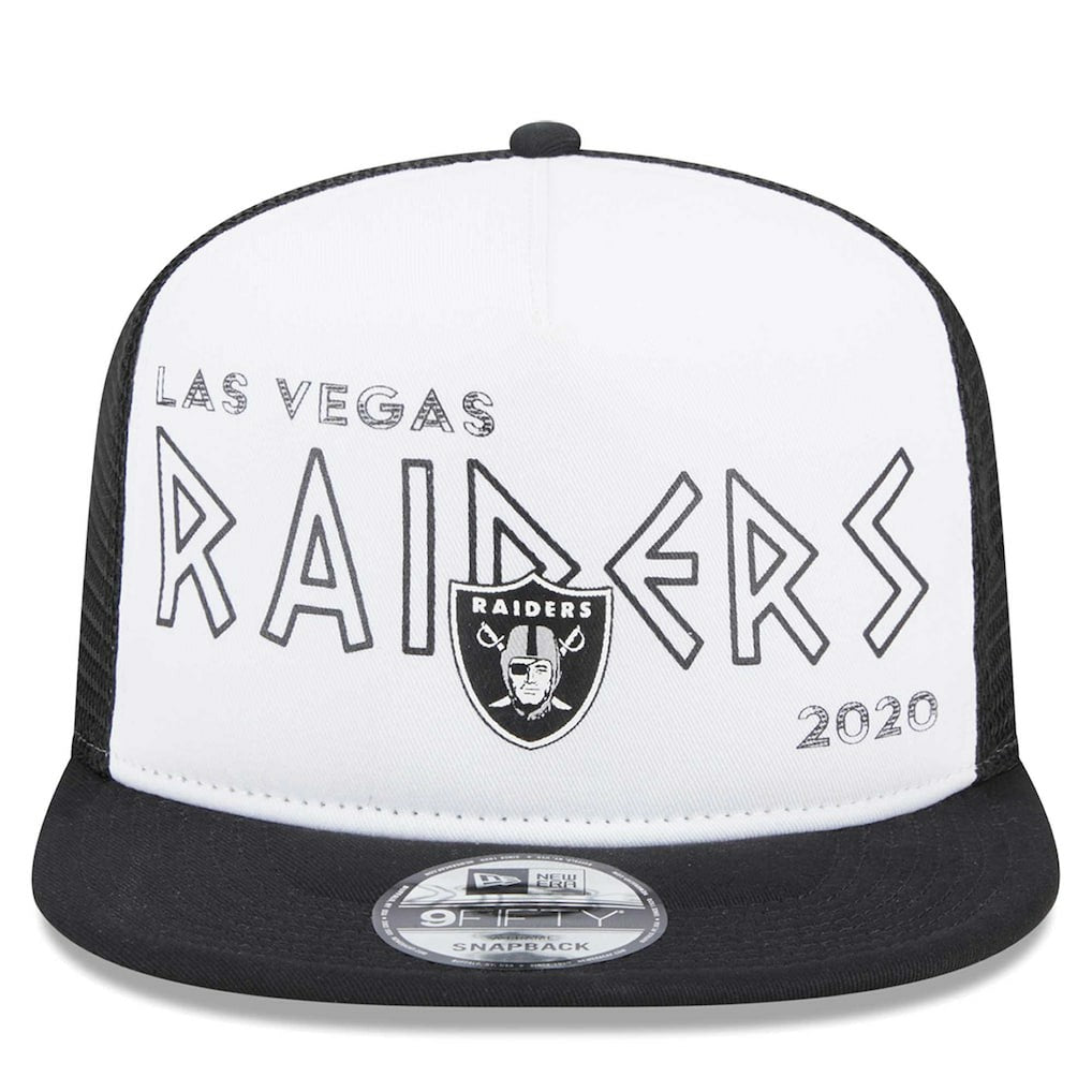 Las Vegas Raiders New Era Banger 9FIFTY Trucker Snapback Hat White/Black - NFL