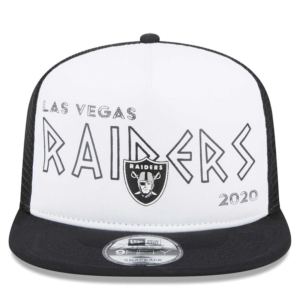Las Vegas Raiders New Era Banger 9FIFTY Trucker Snapback Hat White/Black - NFL