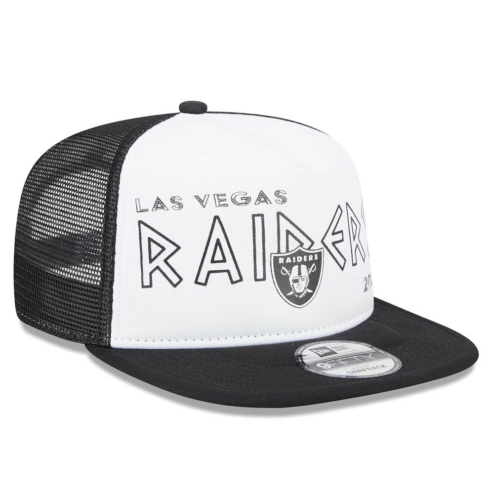 Las Vegas Raiders New Era Banger 9FIFTY Trucker Snapback Hat White/Black - NFL