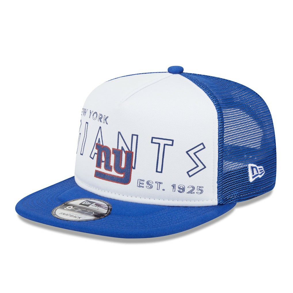 New York Giants New Era Banger 9FIFTY Trucker Snapback Hat White/Royal - NFL
