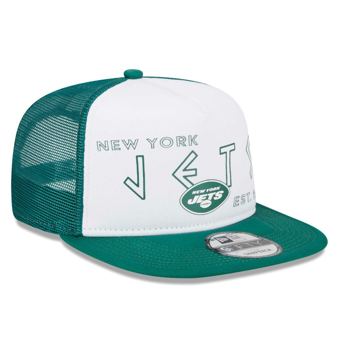 New York Jets New Era Banger 9FIFTY Trucker Snapback Hat White/Green - NFL