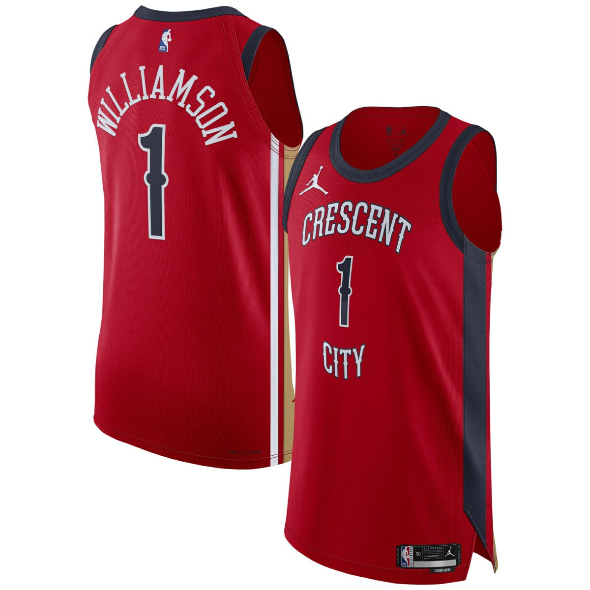 NBA - Zion Williamson New Orleans Pelicans Jordan Brand Authentic Jersey - Statement Edition - Red