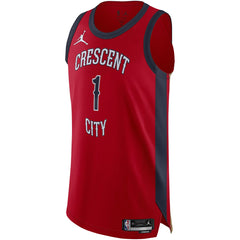 NBA - Zion Williamson New Orleans Pelicans Jordan Brand Authentic Jersey - Statement Edition - Red