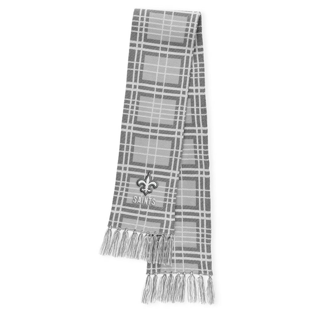 New Orleans Saints WEAR by Erin Andrews Women's Plaid Knit Hat with Pom & Scarf Set - NFL