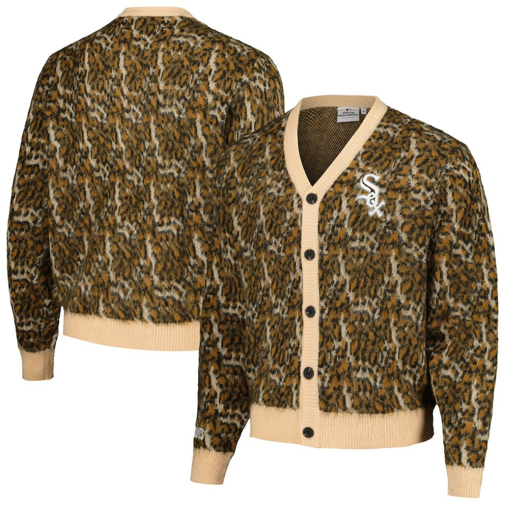 Chicago White Sox PLEASURES Cheetah Cardigan Button-Up Sweater discount