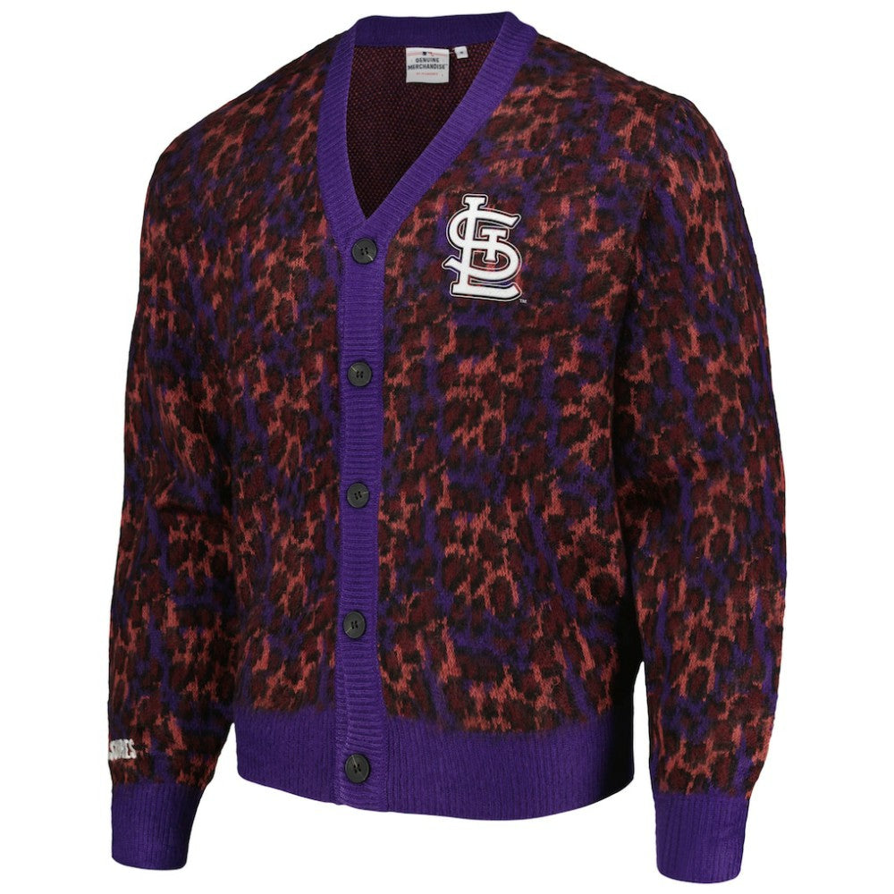 St. Louis Cardinals PLEASURES Cheetah Cardigan Button-Up Sweater Lifestyle