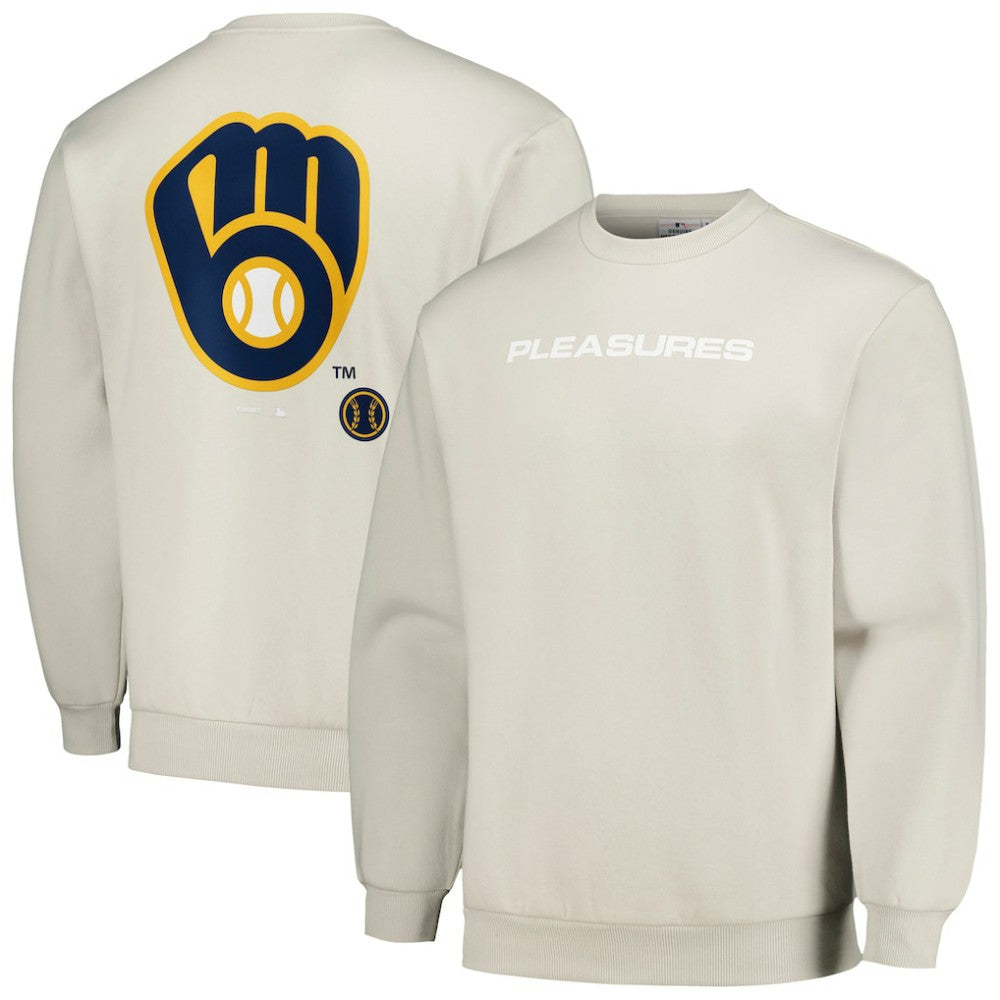 Milwaukee Brewers PLEASURES Ballpark Pullover Sweatshirt for sale