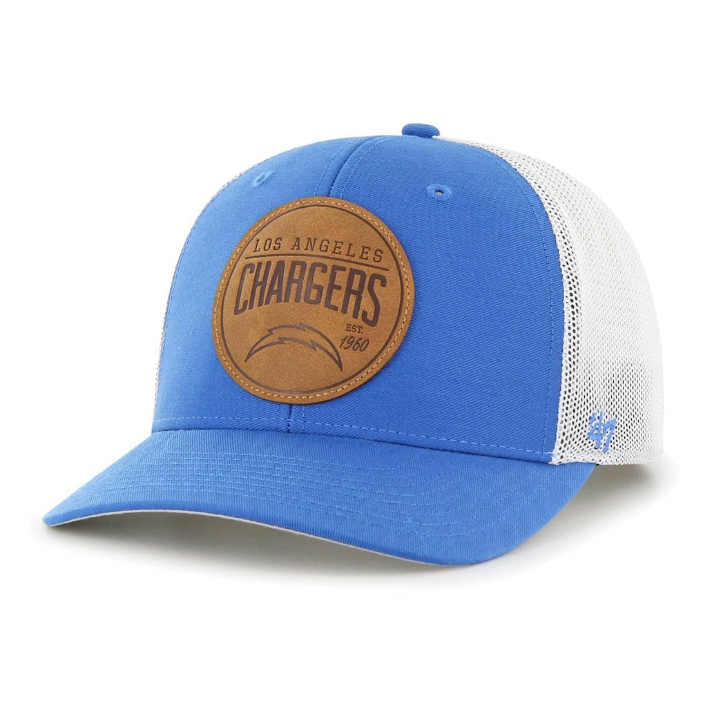 Los Angeles Chargers '47 Leather Head Flex Hat Powder Blue - 47 brand