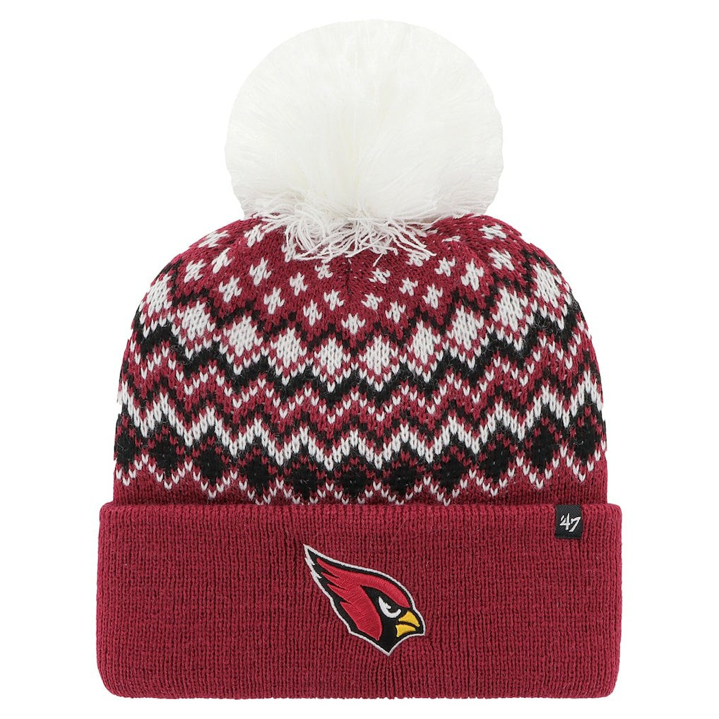 Arizona Cardinals '47 Women's Elsa Cuffed Knit Hat with Pom Cardinal - 47 brand