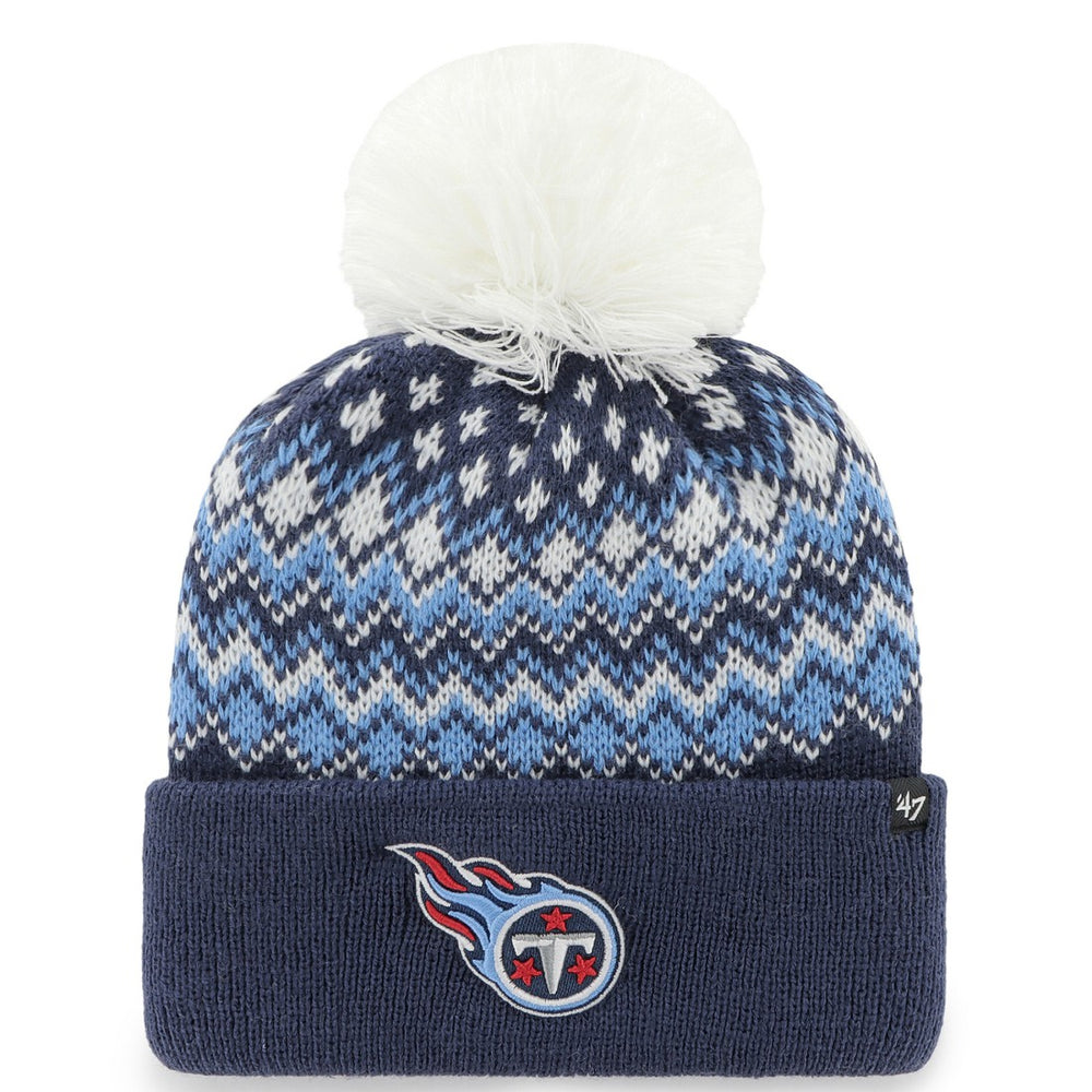 Tennessee Titans '47 Women's Elsa Cuffed Knit Hat with Pom Navy - 47 brand
