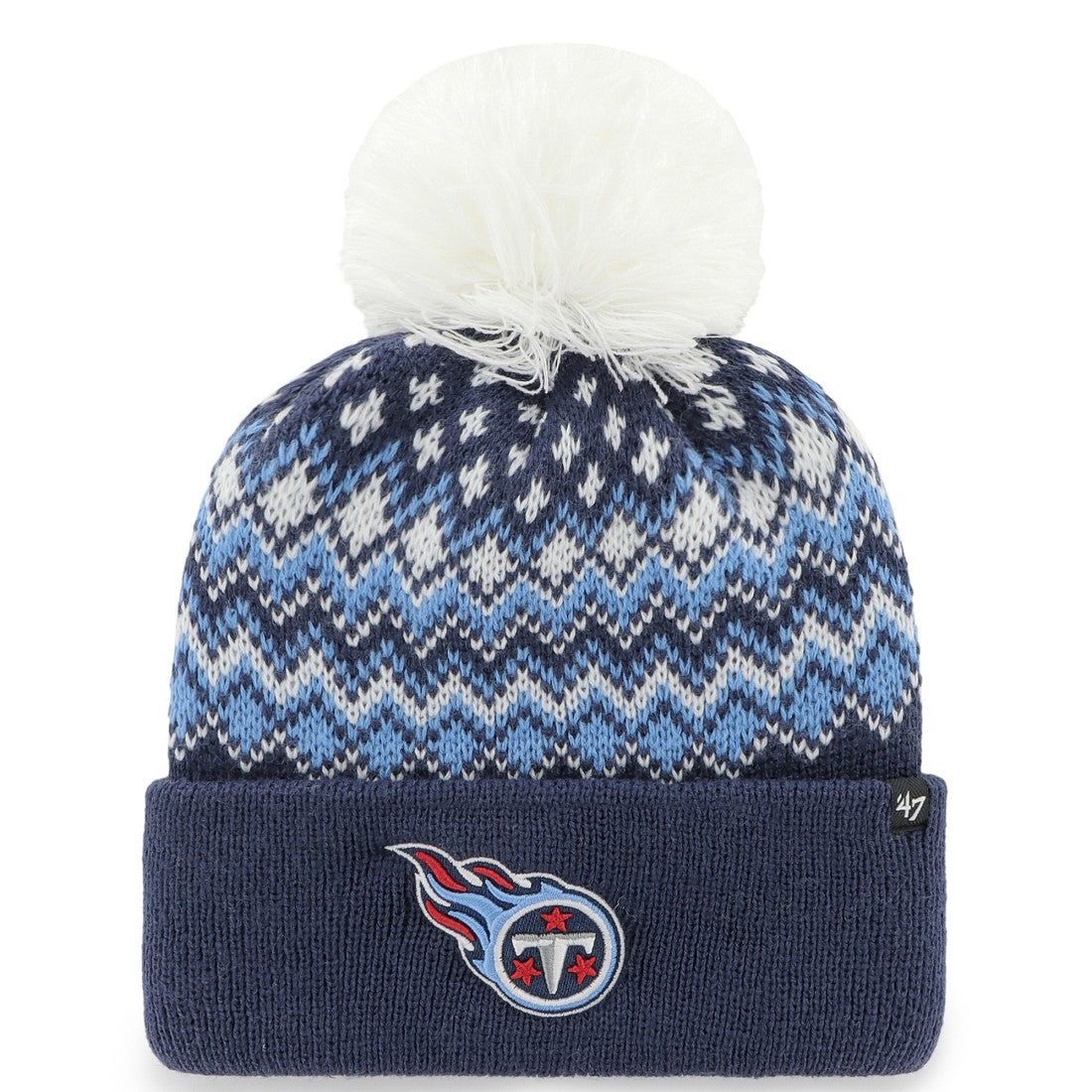 Tennessee Titans '47 Women's Elsa Cuffed Knit Hat with Pom Navy - 47 brand