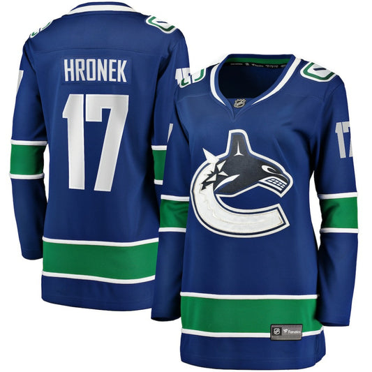 Filip Hronek Vancouver Canucks Women's Fanatics Home Breakaway Jersey - Blue | NHL Jerseys