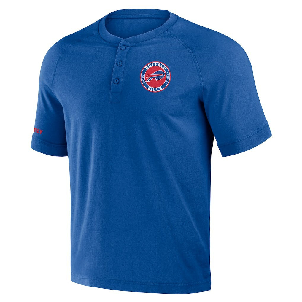 Buffalo Bills NFL x Darius Rucker Collection Washed Raglan Henley T-Shirt Royal - Fanatics