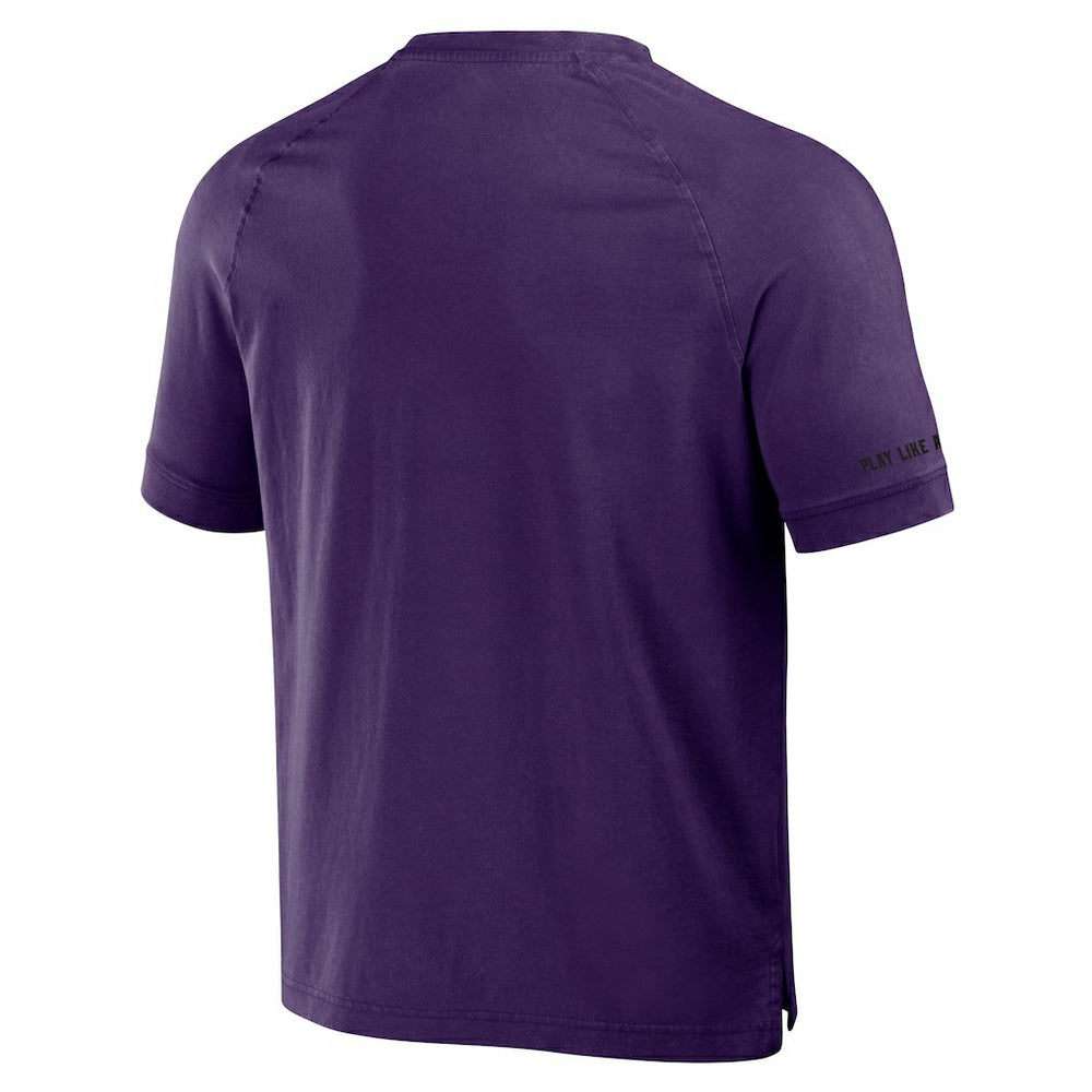 Baltimore Ravens NFL x Darius Rucker Collection Washed Raglan Henley T-Shirt Purple - Fanatics