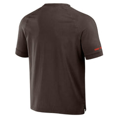 Cleveland Browns NFL x Darius Rucker Collection Washed Raglan Henley T-Shirt Brown - Fanatics