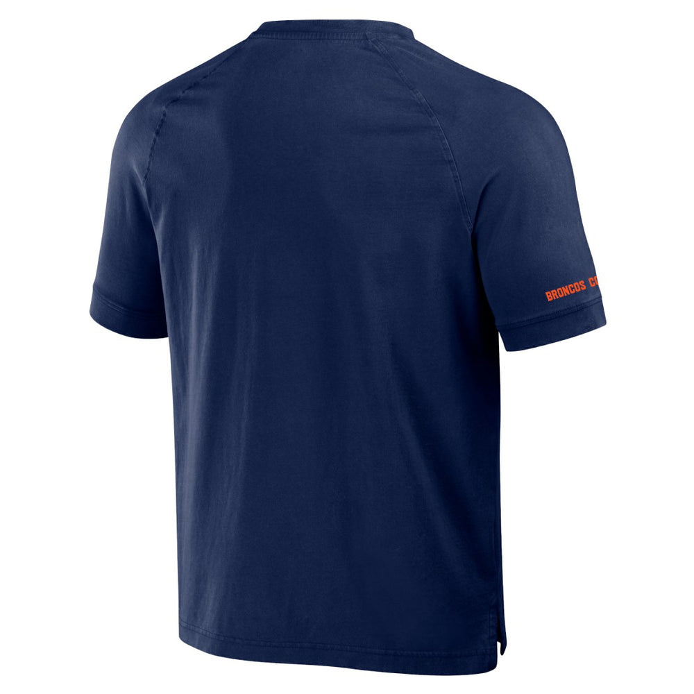 Denver Broncos NFL x Darius Rucker Collection Washed Raglan Henley T-Shirt Navy - Fanatics