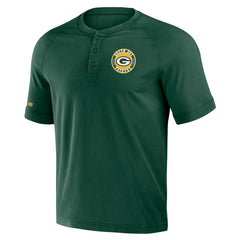 Green Bay Packers NFL x Darius Rucker Collection Washed Raglan Henley T-Shirt Green - Fanatics