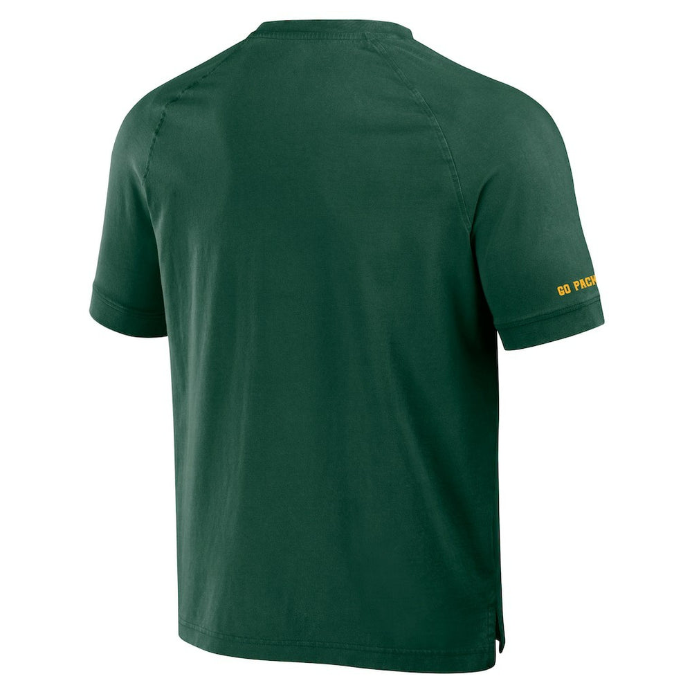 Green Bay Packers NFL x Darius Rucker Collection Washed Raglan Henley T-Shirt Green - Fanatics