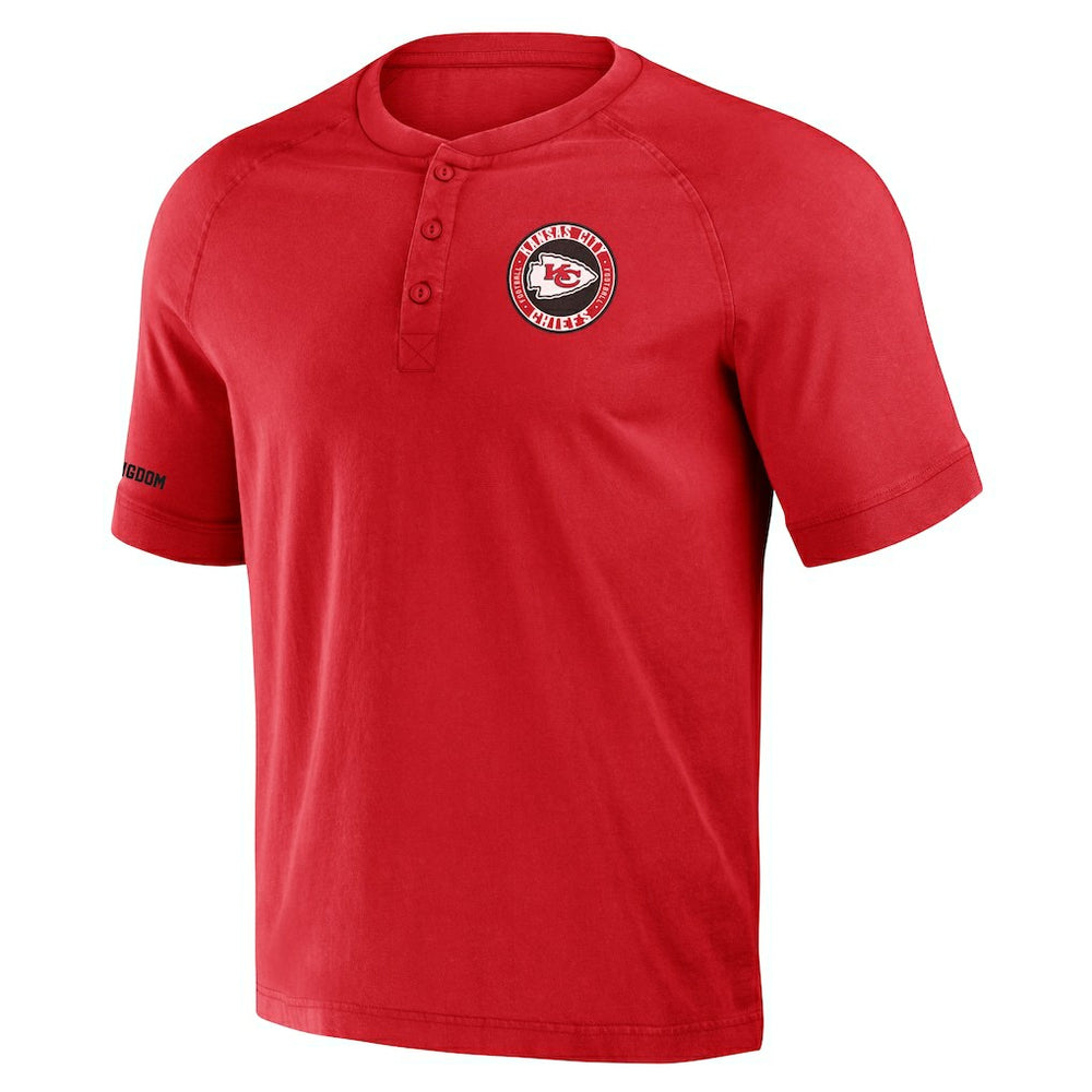 Kansas City Chiefs NFL x Darius Rucker Collection Washed Raglan Henley T-Shirt Red - Fanatics