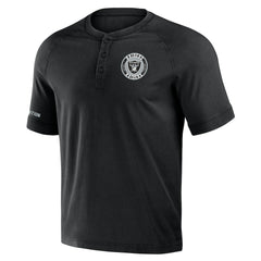 Las Vegas Raiders NFL x Darius Rucker Collection Washed Raglan Henley T-Shirt Black - Fanatics