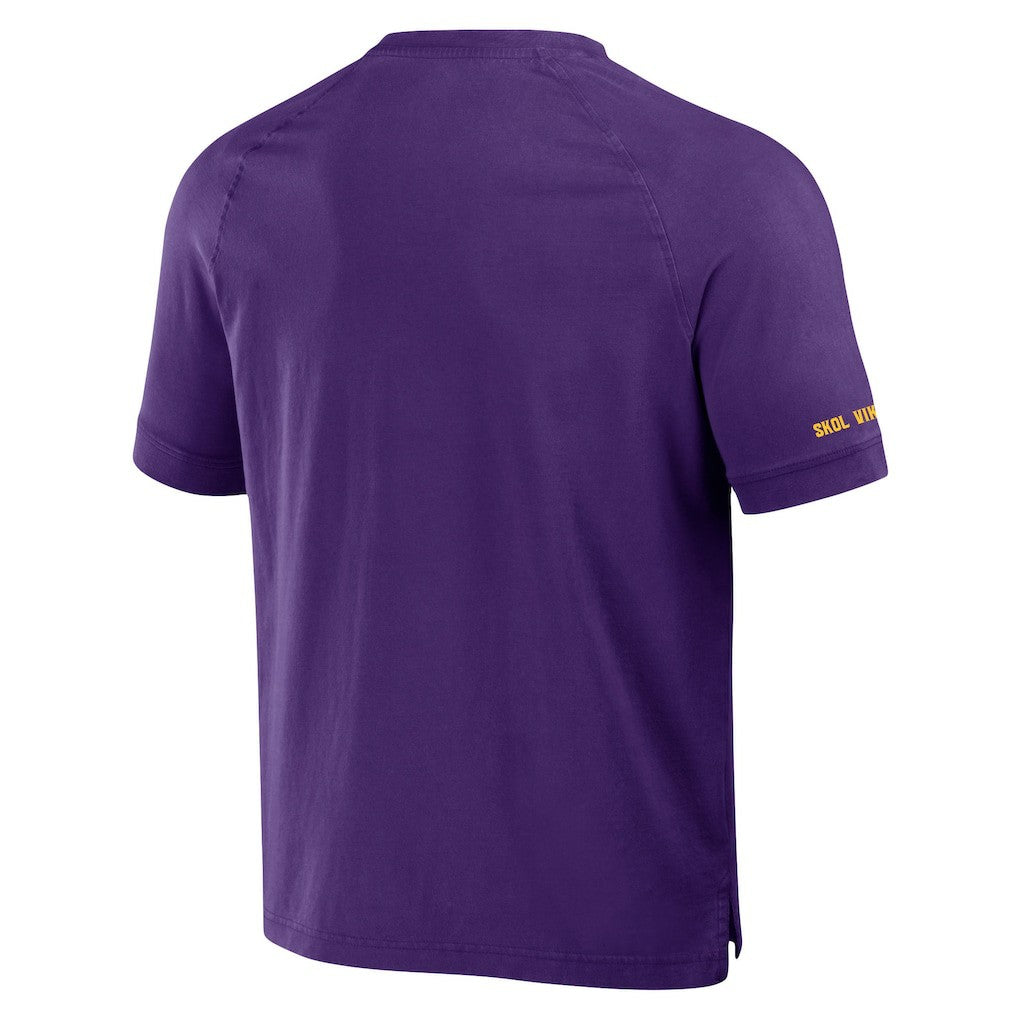 Minnesota Vikings NFL x Darius Rucker Collection Washed Raglan Henley T-Shirt Purple - Fanatics
