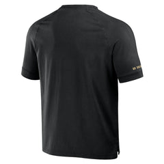 New Orleans Saints NFL x Darius Rucker Collection Washed Raglan Henley T-Shirt Black - Fanatics