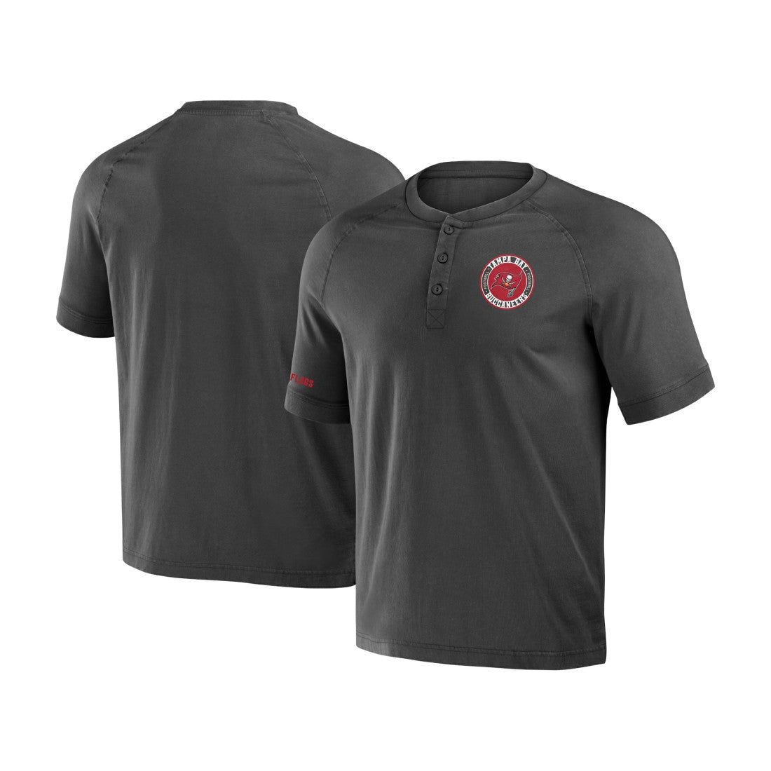 Tampa Bay Buccaneers NFL x Darius Rucker Collection Washed Raglan Henley T-Shirt Pewter - Fanatics