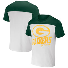 Green Bay Packers NFL x Darius Rucker Collection Colorblocked T-Shirt White/Green - Fanatics
