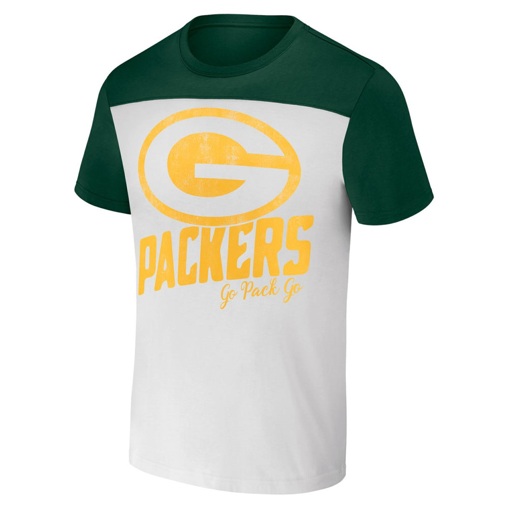 Green Bay Packers NFL x Darius Rucker Collection Colorblocked T-Shirt White/Green - Fanatics