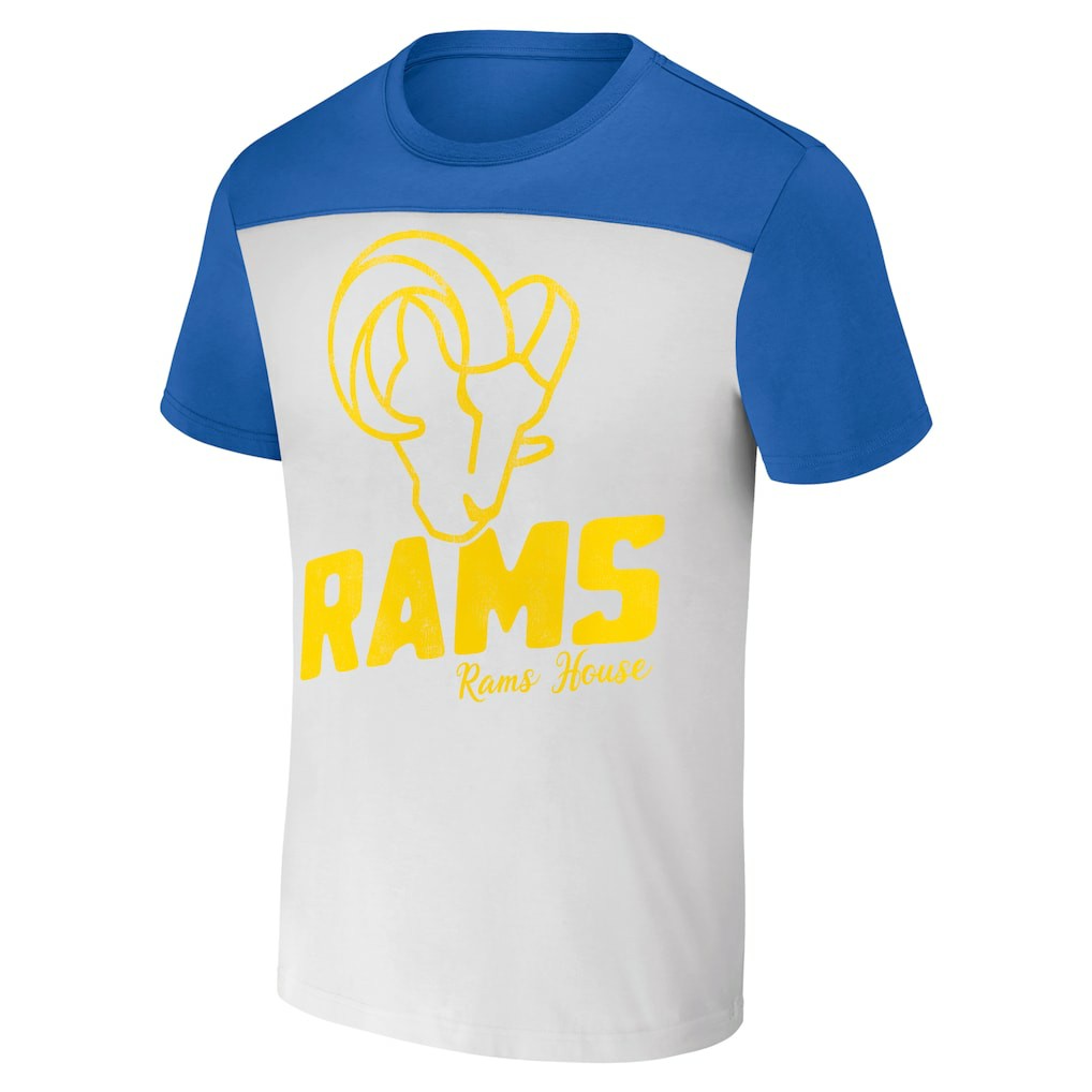 Los Angeles Rams NFL x Darius Rucker Collection Colorblocked T-Shirt White/Royal - Fanatics