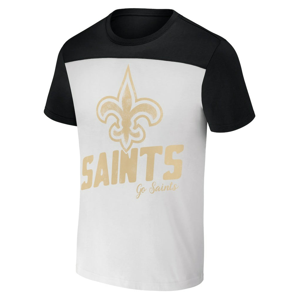 New Orleans Saints NFL x Darius Rucker Collection Colorblocked T-Shirt White/Black - Fanatics