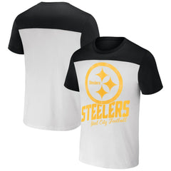 Pittsburgh Steelers NFL x Darius Rucker Collection Colorblocked T-Shirt White/Black - Fanatics