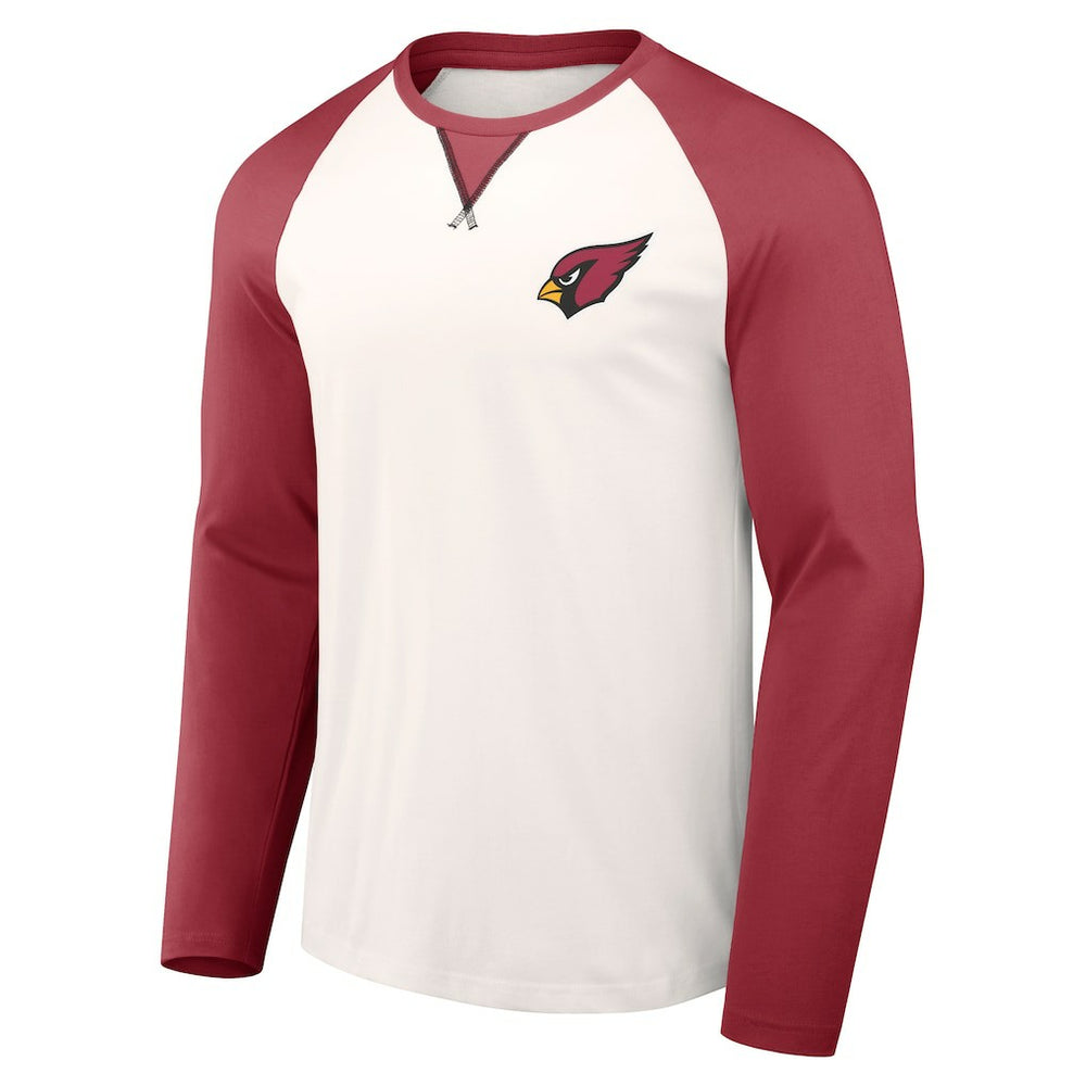Arizona Cardinals NFL x Darius Rucker Collection Long Sleeve Raglan T-Shirt Cream/Cardinal - Fanatics