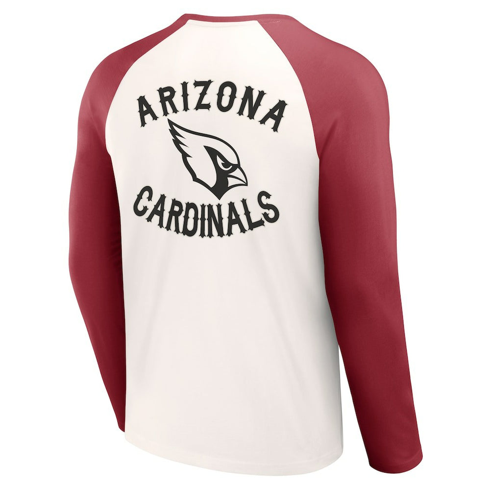 Arizona Cardinals NFL x Darius Rucker Collection Long Sleeve Raglan T-Shirt Cream/Cardinal - Fanatics