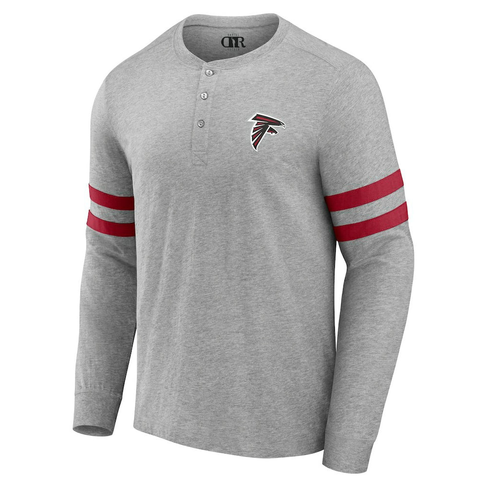 Atlanta Falcons NFL x Darius Rucker Collection Henley Long Sleeve T-Shirt Heather Gray - Fanatics