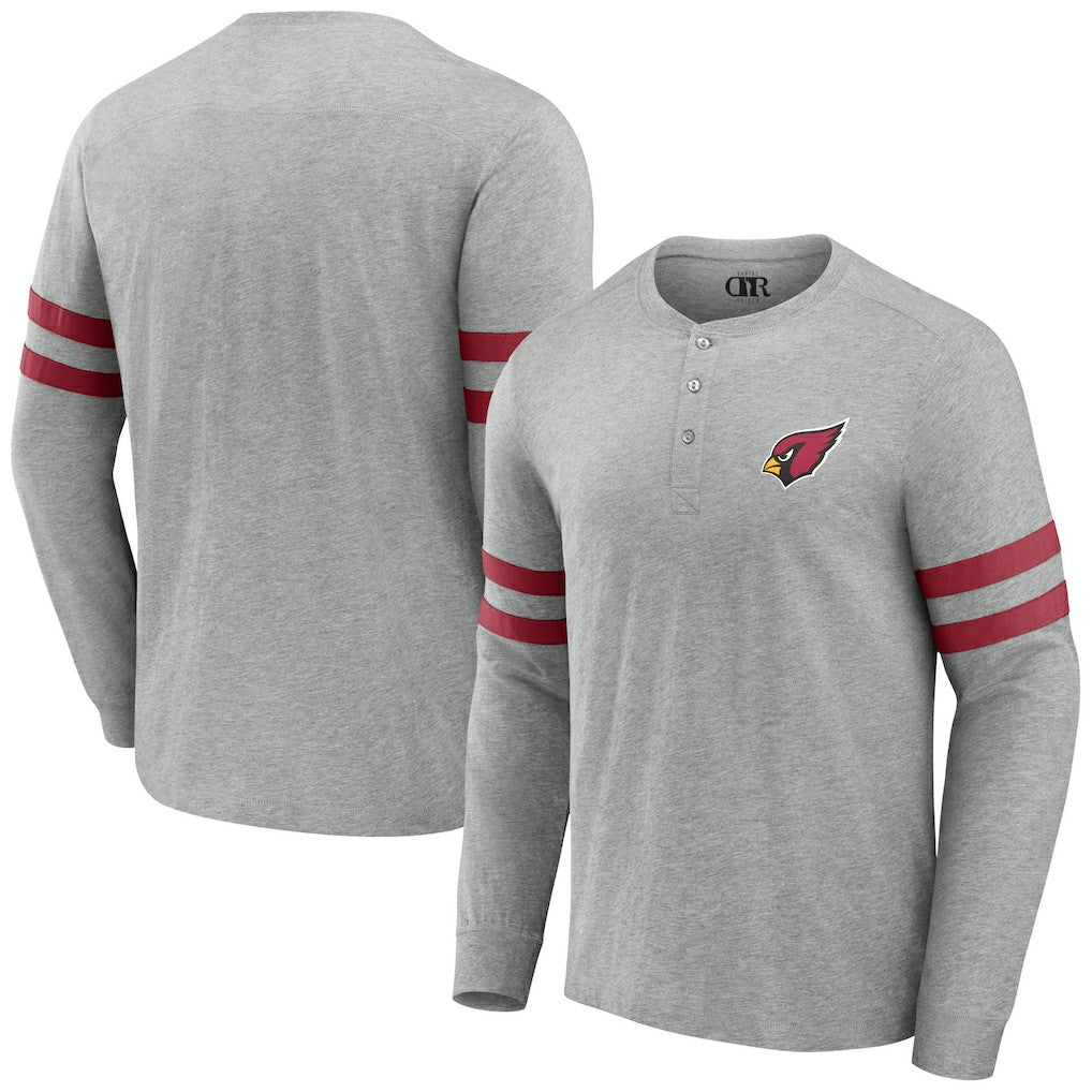 Arizona Cardinals NFL x Darius Rucker Collection Henley Long Sleeve T-Shirt Heather Gray - Fanatics