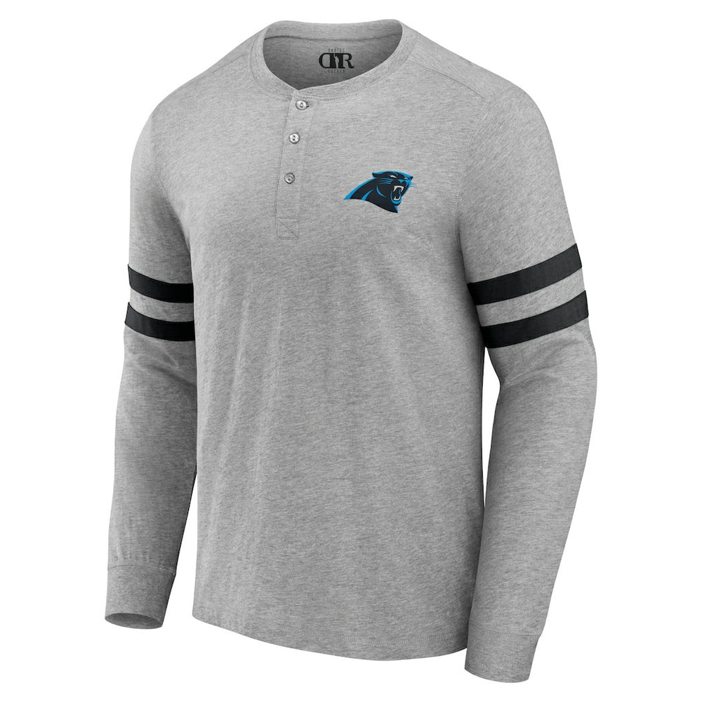 Carolina Panthers NFL x Darius Rucker Collection Henley Long Sleeve T-Shirt Heather Gray - Fanatics
